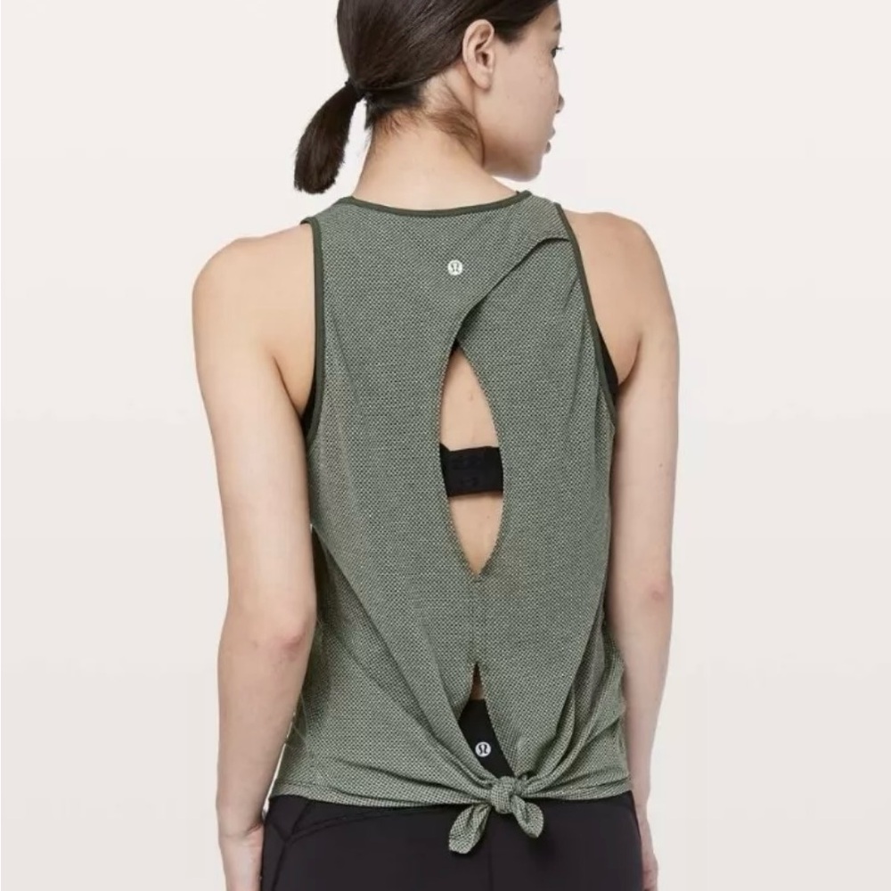 Lululemon open back tank - Green, Olive, Gray Tone Size 4